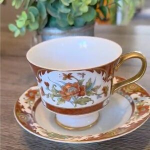 Vintage 1 set Sango Kyoto White and Gold Teacup